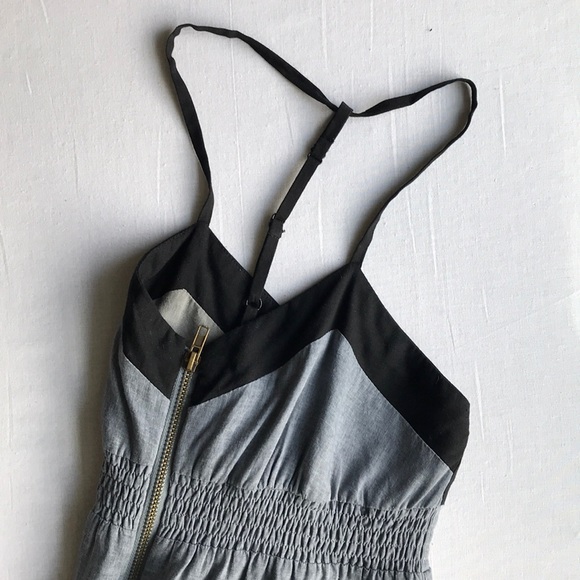 smocked t-strap A-line babydoll mini dress - Picture 4 of 7